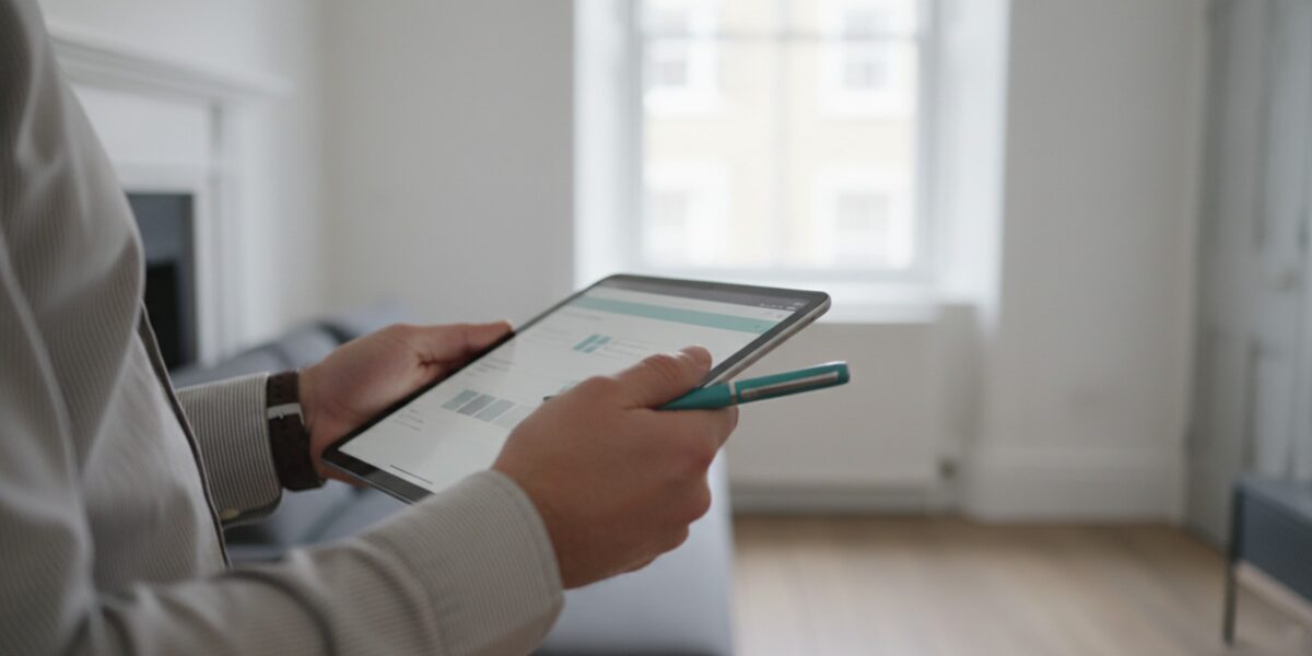 AIIC-accredited inventory clerk documenting a London rental property