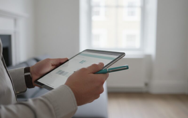 AIIC-accredited inventory clerk documenting a London rental property
