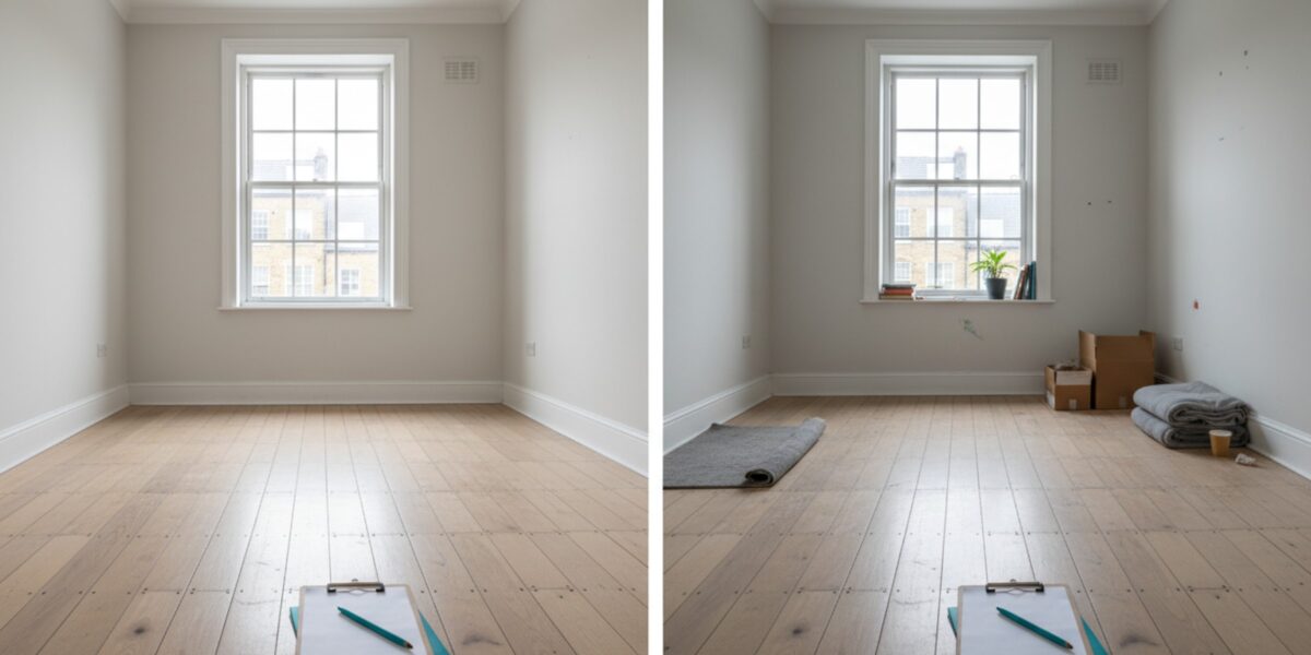 Check-in report and check-out report compared — the matched-pair documentation that protects a landlord's deposit position
