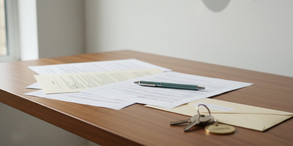 HMO licence cost in London — application paperwork and fee envelope prepared by a landlord