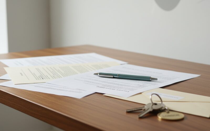 HMO licence cost in London — application paperwork and fee envelope prepared by a landlord