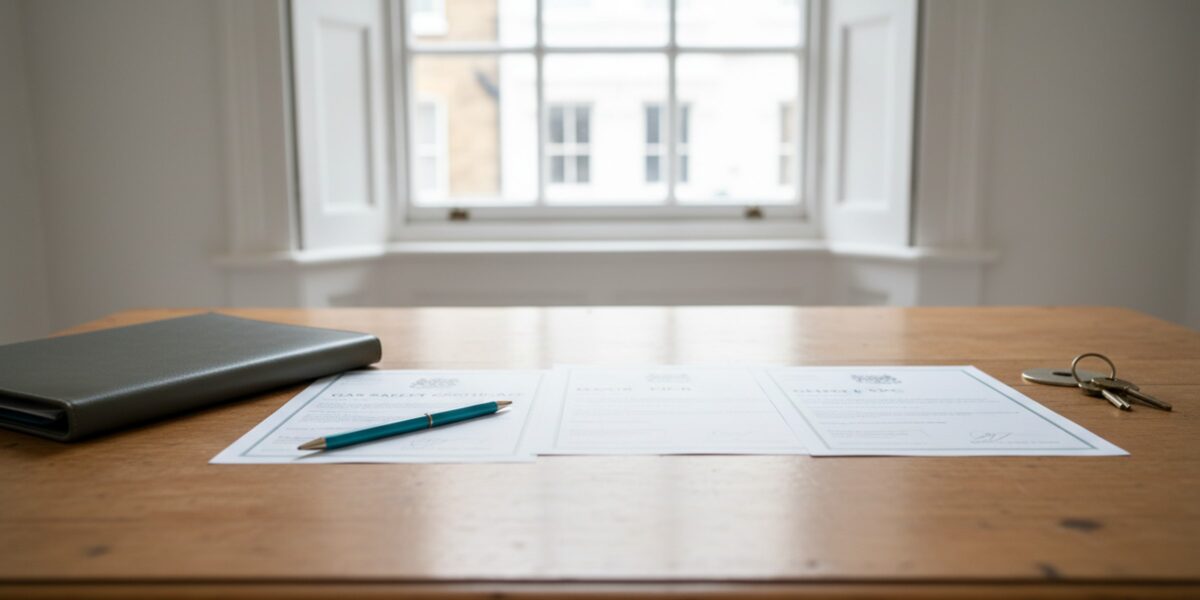 Landlord compliance London certificates — Gas Safety, EICR, and EPC documentation prepared for a rental property